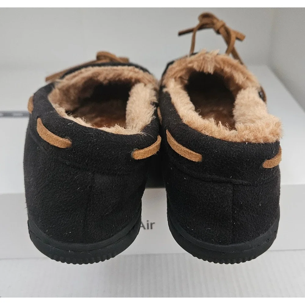 Beverly Hills Polo Club Moccasin Slippers Youth Size 1 Black Anti-Slip Sole